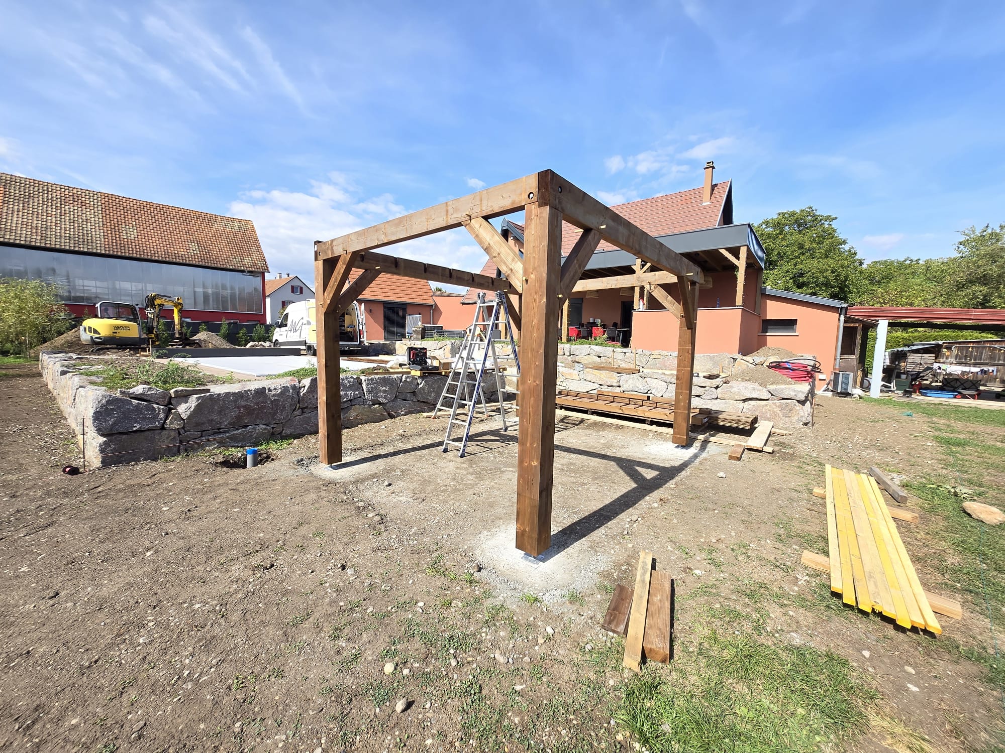 POSE PERGOLA BOIS WIDENSOLEN MG CREATION | MG création Pergolas bois près de Colmar : Une réalisation MG Création Saint-Dié-des-Vosges 4